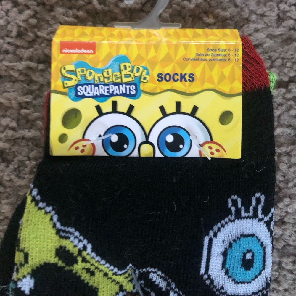 NWT 2 pair of SpongeBob Socks